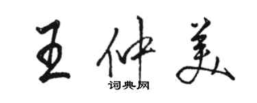 駱恆光王仲美行書個性簽名怎么寫