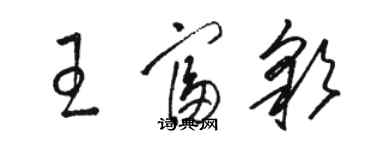 駱恆光王富彩草書個性簽名怎么寫