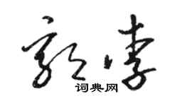 駱恆光郭李草書個性簽名怎么寫