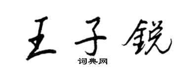 王正良王子銳行書個性簽名怎么寫