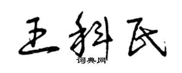 曾慶福王科民草書個性簽名怎么寫