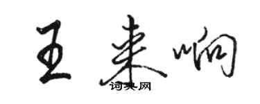 駱恆光王來響行書個性簽名怎么寫