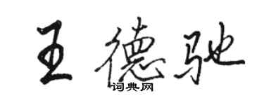 駱恆光王德馳行書個性簽名怎么寫