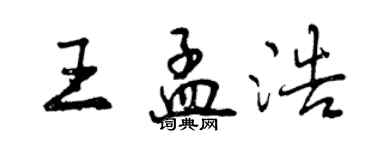 曾慶福王孟浩行書個性簽名怎么寫