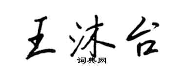 王正良王沐台行書個性簽名怎么寫