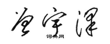 駱恆光曾宇澤草書個性簽名怎么寫