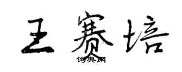 曾慶福王賽培行書個性簽名怎么寫