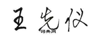 駱恆光王先儀行書個性簽名怎么寫