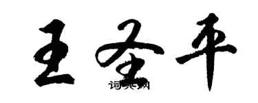 胡問遂王聖平行書個性簽名怎么寫