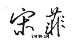 駱恆光宋菲行書個性簽名怎么寫