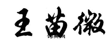 胡問遂王苗微行書個性簽名怎么寫