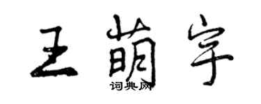 曾慶福王萌宇行書個性簽名怎么寫