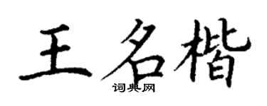 丁謙王名楷楷書個性簽名怎么寫