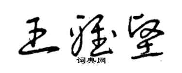 曾慶福王雅堅草書個性簽名怎么寫