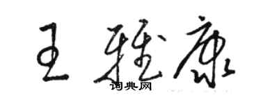 駱恆光王雅康草書個性簽名怎么寫