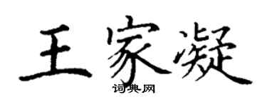 丁謙王家凝楷書個性簽名怎么寫