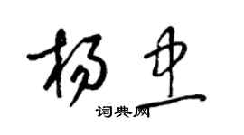 梁錦英楊忠草書個性簽名怎么寫