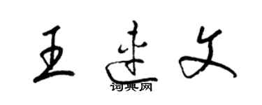 梁錦英王連文草書個性簽名怎么寫