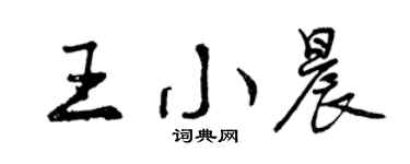 曾慶福王小晨行書個性簽名怎么寫