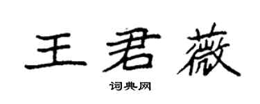 袁強王君薇楷書個性簽名怎么寫