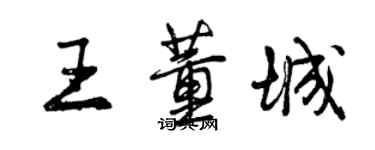 曾慶福王董城行書個性簽名怎么寫