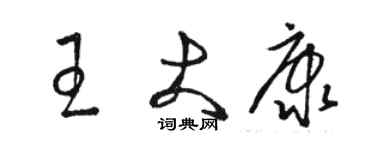 駱恆光王大康草書個性簽名怎么寫