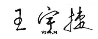 駱恆光王宇捷草書個性簽名怎么寫