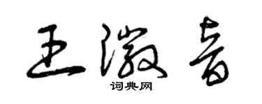 曾慶福王徽音草書個性簽名怎么寫