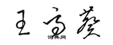 駱恆光王高葵草書個性簽名怎么寫