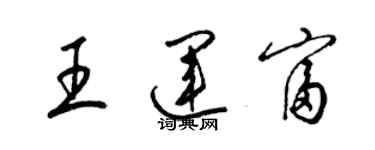 梁錦英王運富草書個性簽名怎么寫