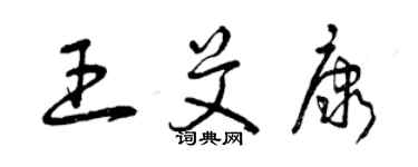 曾慶福王艾康草書個性簽名怎么寫