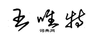 朱錫榮王唯特草書個性簽名怎么寫