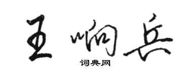 駱恆光王響兵行書個性簽名怎么寫