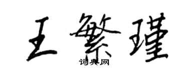王正良王繁瑾行書個性簽名怎么寫