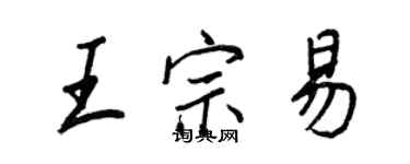 王正良王宗易行書個性簽名怎么寫