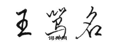 駱恆光王罵名行書個性簽名怎么寫