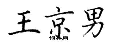 丁謙王京男楷書個性簽名怎么寫