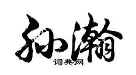 胡問遂孫瀚行書個性簽名怎么寫