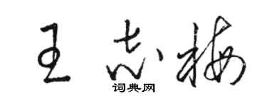 駱恆光王志梅草書個性簽名怎么寫