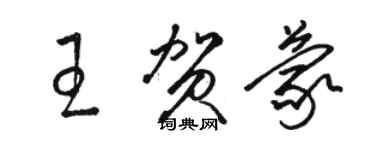 駱恆光王賀蒙草書個性簽名怎么寫