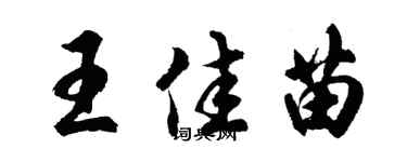 胡問遂王佳苗行書個性簽名怎么寫