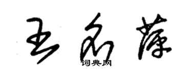 朱錫榮王名萍草書個性簽名怎么寫