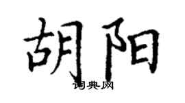 丁謙胡陽楷書個性簽名怎么寫