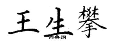 丁謙王生攀楷書個性簽名怎么寫