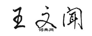 駱恆光王文聞行書個性簽名怎么寫