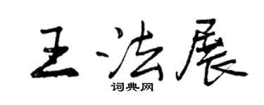 曾慶福王法展行書個性簽名怎么寫