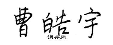 王正良曹皓宇行書個性簽名怎么寫