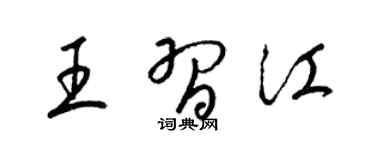 梁錦英王習江草書個性簽名怎么寫