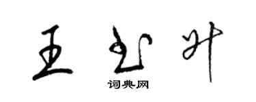 梁錦英王書升草書個性簽名怎么寫