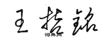 駱恆光王哲銘草書個性簽名怎么寫